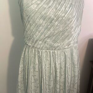 Lulu's Silver One Shoulder Pleated Gown